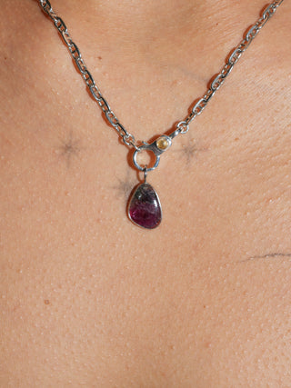Woah, Funky Fresh! Tourmaline Special Cabochon Charm in White 14k Gold