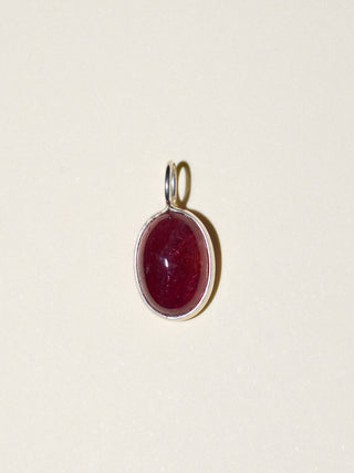 Honey Bunny Pink Tourmaline Oval Cabochon Charm in Sterling Silver