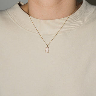 Pink Marshmallow Morganite Cabochon Charm in Yellow 14k Gold