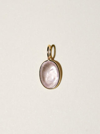 Adoration Morganite Oval Cabochon Charm in Yellow 14k Gold