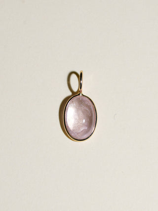 Adoration Morganite Oval Cabochon Charm in Yellow 14k Gold