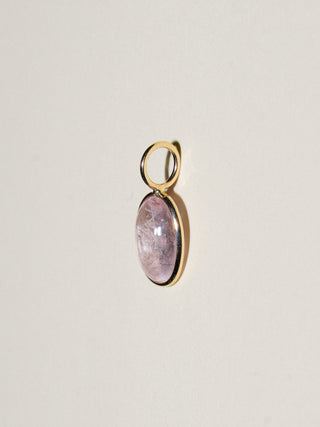 Adoration Morganite Oval Cabochon Charm in Yellow 14k Gold
