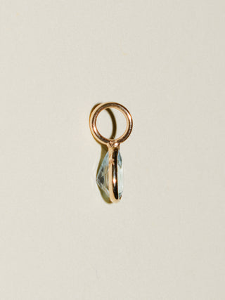 Sea You Sky Blue Topaz Teardrop Cut Charm in Yellow 14k Gold