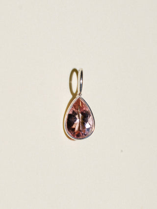 Lovesick Pink Tourmaline Teardrop Cut Charm in Sterling Silver