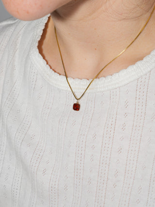 Guianan Spinel Cushion Cut Charm in Yellow 14k Gold