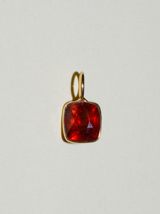 Guianan Spinel Cushion Cut Charm in Yellow 14k Gold