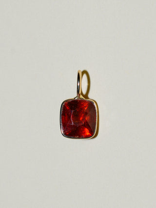 Guianan Spinel Cushion Cut Charm in Yellow 14k Gold