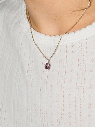 Perfectly Pink Spinel Cushion Cut Charm in White 14k Gold