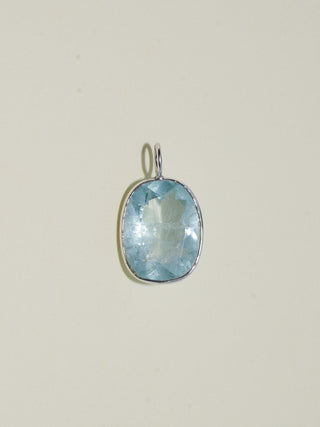 Underwater Aquamarine Cushion Cut Charm in White 14k Gold
