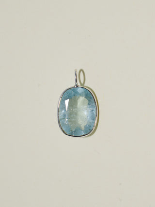 Underwater Aquamarine Cushion Cut Charm in White 14k Gold