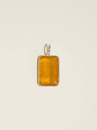 Sunshine Aquamarine Emerald Cut Charm in Sterling Silver