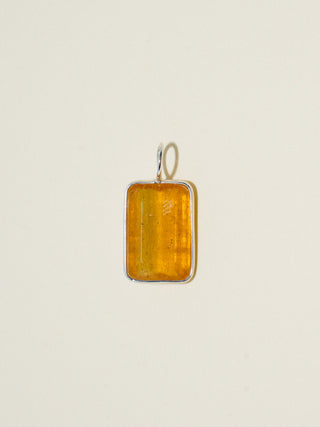 Sunshine Aquamarine Emerald Cut Charm in Sterling Silver