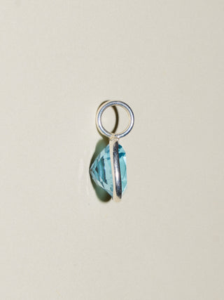 Something Swiss Blue Topaz Cushion Cut Charm in Sterling Silver