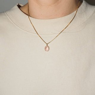 Sugar Swizzle Morganite Cabochon Charm in Yellow 14k Gold