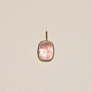 Sugar Swizzle Morganite Cabochon Charm in Yellow 14k Gold
