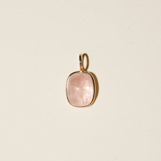 Sugar Swizzle Morganite Cabochon Charm in Yellow 14k Gold