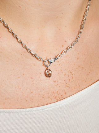 Eepy Sleepy Sunstone Oval Cut Charm in White 14k Gold