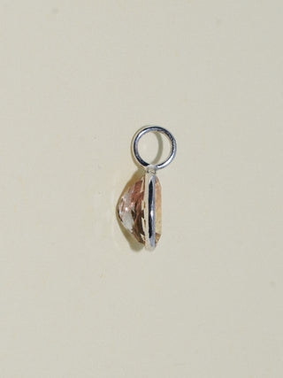 Eepy Sleepy Sunstone Oval Cut Charm in White 14k Gold