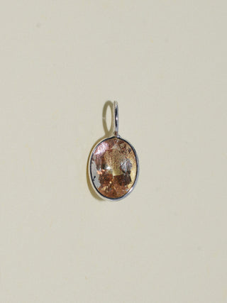 Eepy Sleepy Sunstone Oval Cut Charm in White 14k Gold