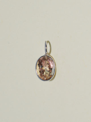 Eepy Sleepy Sunstone Oval Cut Charm in White 14k Gold