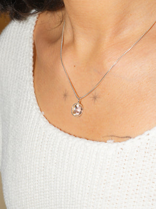 Straw Sunstone Oval Cut Charm in Sterling Silver