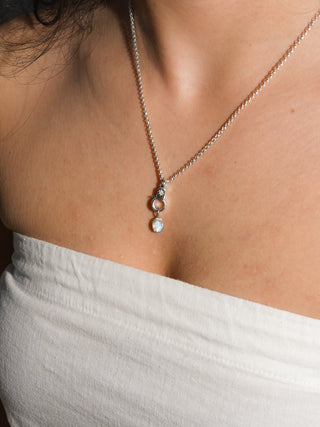 New Moonstone Oval Cut Charm in White 14k Gold
