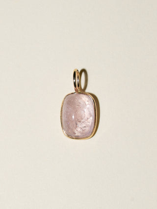 Adore Morganite Cushion Cabochon Charm in Yellow 14k Gold