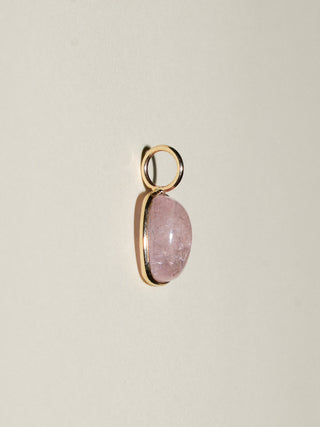 Adore Morganite Cushion Cabochon Charm in Yellow 14k Gold