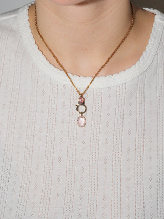 Angelic Morganite Oval Cabochon Charm in Yellow 14k Gold