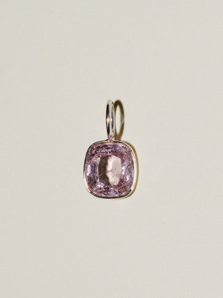 Promising Pink Spinel Cushion Cut Charm in White 14k Gold