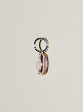 Promising Pink Spinel Cushion Cut Charm in White 14k Gold