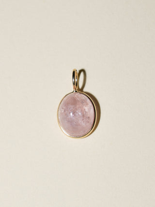 Be Mine Morganite Oval Cabochon Charm in Yellow 14k Gold