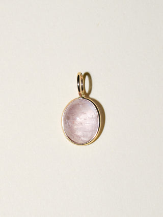 Pookie Morganite Oval Cabochon Charm in Yellow 14k Gold