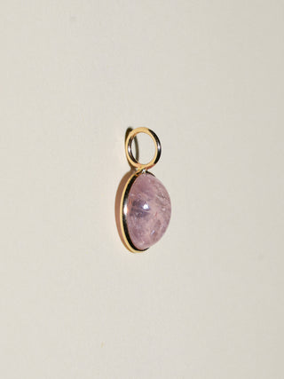 Pookie Morganite Oval Cabochon Charm in Yellow 14k Gold