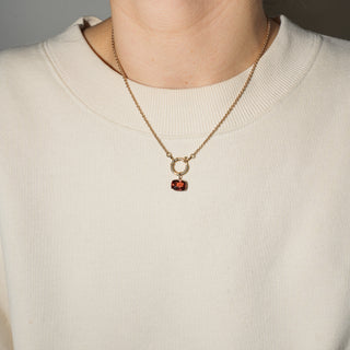 Lantana Pink Tourmaline East West Can Cut Charm in Yellow 14k Gold