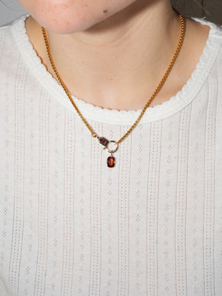 Poetry Pink Tourmaline Cushion Cut Charm in Yellow 14k Gold