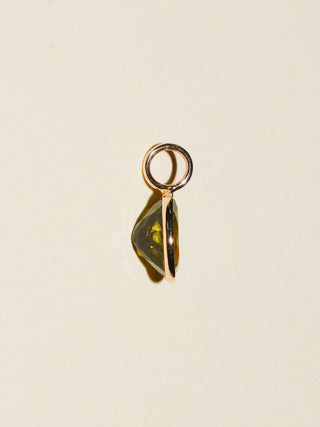 Terrain Green Tourmaline Oval Cut Charm in Yellow 14k Gold