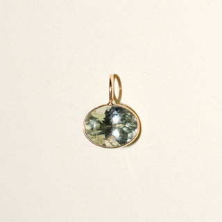 Misty Green Tourmaline Cushion Cut Charm in 14k Yellow Gold