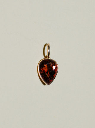 Karinna Pink Tourmaline East West Oval Cut Charm in Yellow 14k Gold