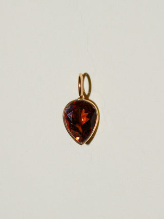 Karinna Pink Tourmaline East West Oval Cut Charm in Yellow 14k Gold
