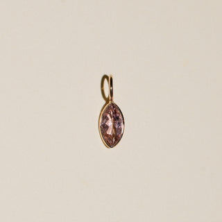 Carinaria Pink Tourmaline Marquise Cut Charm in Yellow 14k Gold