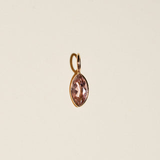 Carinaria Pink Tourmaline Marquise Cut Charm in Yellow 14k Gold