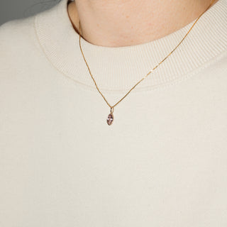 Carinaria Pink Tourmaline Marquise Cut Charm in Yellow 14k Gold