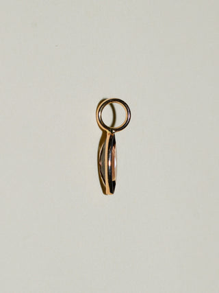 Feather Pink Tourmaline Marquise Cut Charm in Yellow 14k Gold