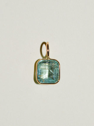 Cool as a Cucumber Emerald Cushion Cut Charm in Yellow 14k Gold