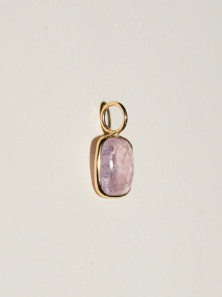 Beau Morganite Cushion Cabochon Charm in Yellow 14k Gold