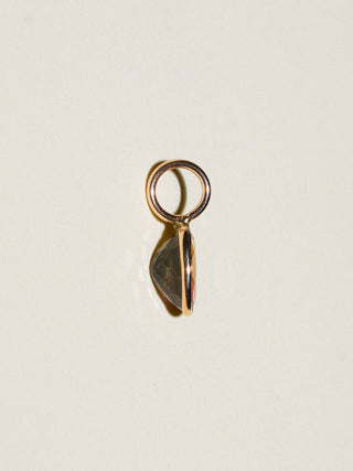 Rose Pink Tourmaline Oval Cut Charm in Yellow 14k Gold