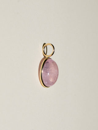 Bouquet Morganite Oval Cabochon Charm in Yellow 14k Gold