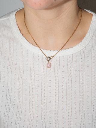 Bouquet Morganite Oval Cabochon Charm in Yellow 14k Gold