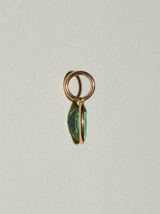 Discus Tourmaline Oval Cut Charm in Yellow 14k Gold
